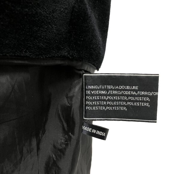 Vintage Black Leather Car Coat with Zip-in Faux Fur Lining 3/4 Length 90s - Picture 12 of 12